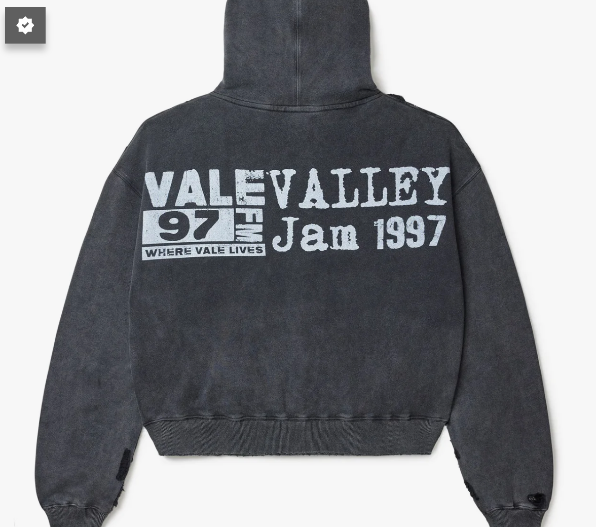 VALE FOREVER BIG CHAIN BEJEWELED HOODIE BLACK