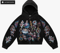 Righteous Risen King Zip Up Hoodie Black
