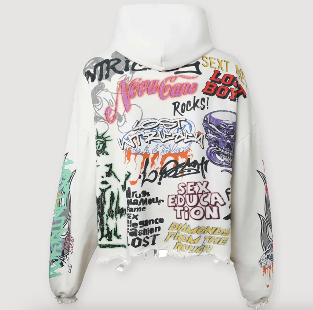 LOST INTRICACY UNIVERSITY HOODIE SWEATSHIRT CREAM