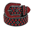 STUD BELT BLACK RED KB17