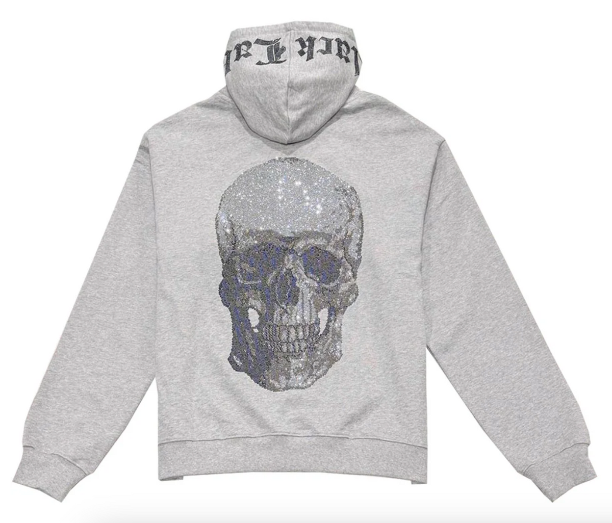 BLACK LABEL HOODIE SKULL BLING GREY BLH26