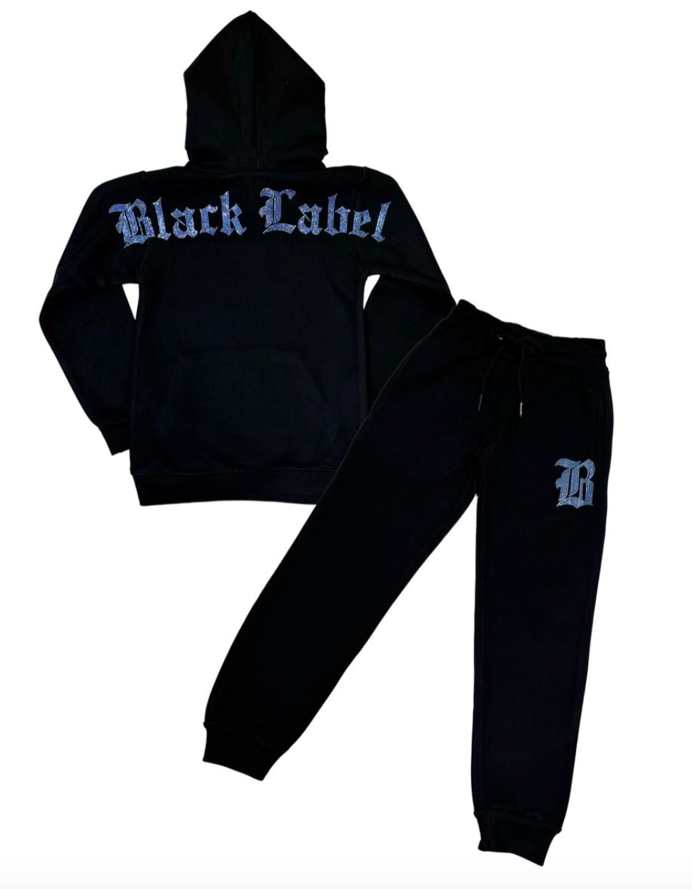 BLACK LABEL KIDS BLACK  BLUE JOGGER SET - RKJJS