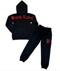 BLACK LABEL KIDS BLACK  RED JOGGER SET - RKJJS