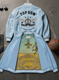 TGJ2704- BABY BLUE - Top Gun® "No points for second place" Varsity Jacket
