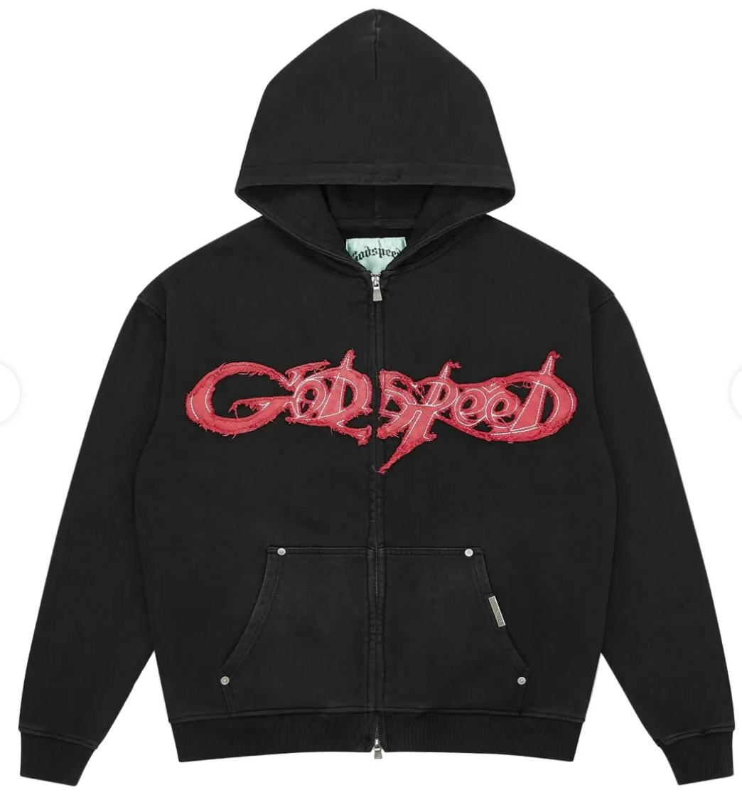 GODSPEED HOODIE RAW IMPORT BLACK RED
