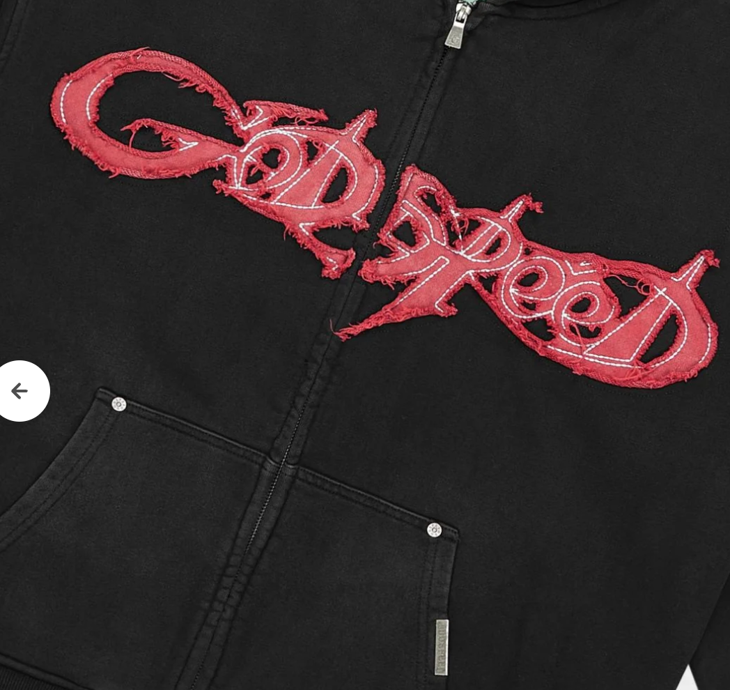 GODSPEED HOODIE RAW IMPORT BLACK RED