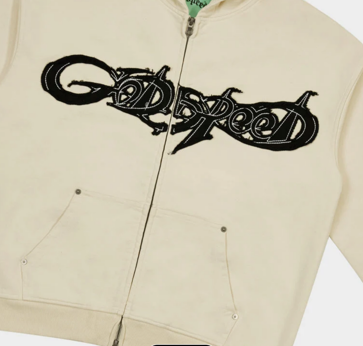 GODSPEED HOODIE RAW IMPORT BONE BLACK