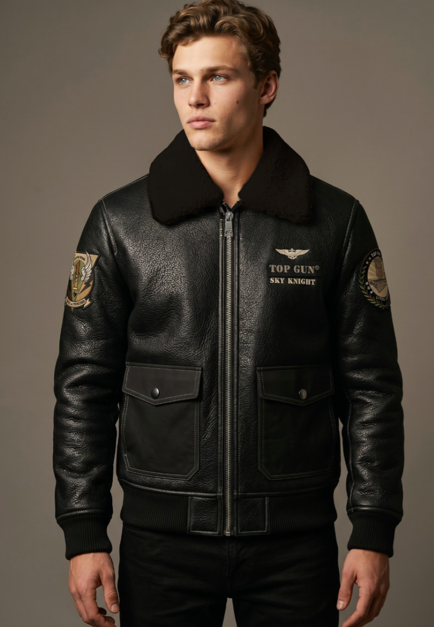 TGJ2623 - Top Gun® Vegan Bomber Shearling Jacket