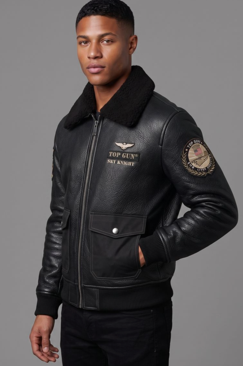 TGJ2623 - Top Gun® Vegan Bomber Shearling Jacket