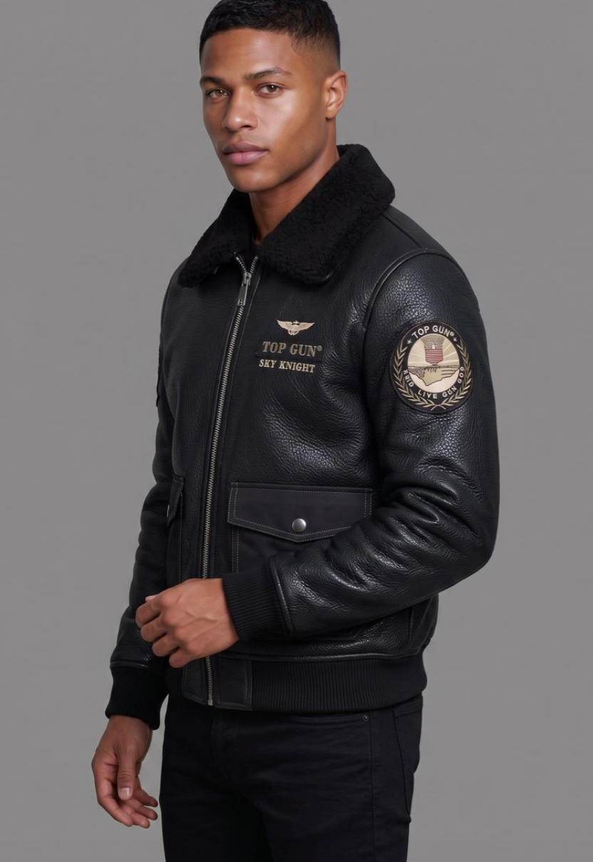 TGJ2623 - Top Gun® Vegan Bomber Shearling Jacket