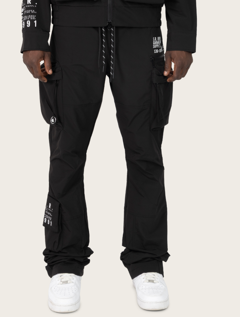SMOKE RISE WP26S483-BLACK UTILITY WINBREAKER PANT