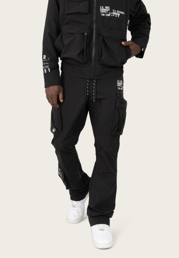 SMOKE RISE WP26S483-BLACK UTILITY WINBREAKER PANT