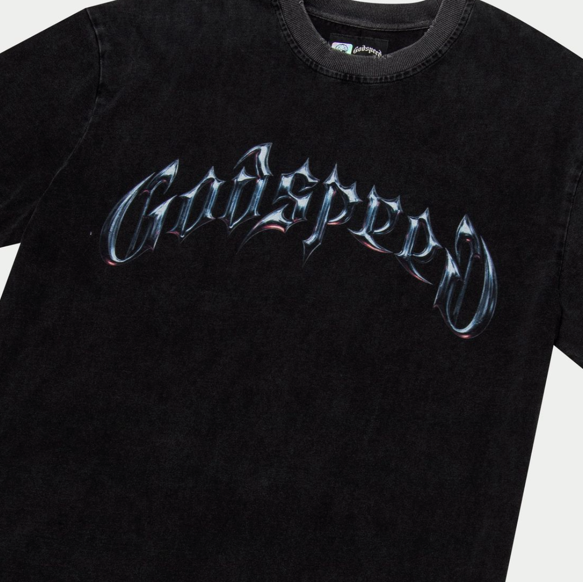 Godspeed Tee Black Wash Symmetrical Logo
